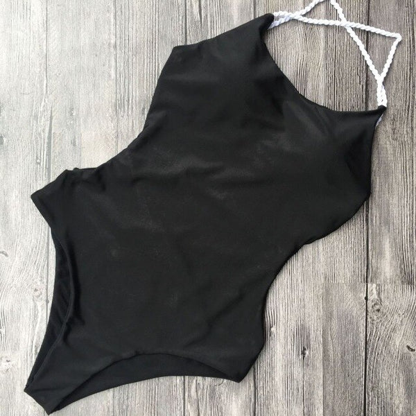 2018 Women One-piece Sling Bikini Monokini Swimsuit Backless Swimwear Beachwear Ladies One Piece Solid Swimming Clothing