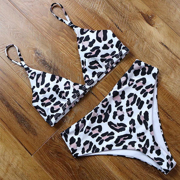 Sexy Women Bikini Push Up 2020 Swimwear Summer Halter Top Swimsuit Bandage Printed Bathing Suit Female Leopard Animal Swim Wear