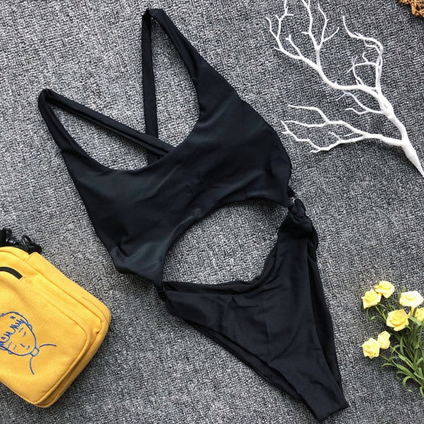 Peachtan Hollow out one piece swimsuit female Push up sexy swimwear women bathing suit Monokini bikini 2020 Summer beach wear
