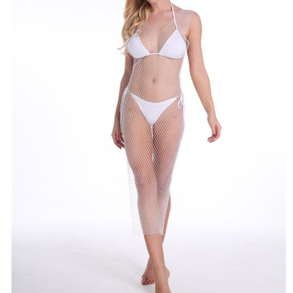 Mujeres Bikini cristal ostentoso Tops superiores Sexy Fishnet Hollow Out ver a través traje de baño Tops negro blanco