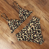 Sexy Women Bikini Push Up 2020 Swimwear Summer Halter Top Swimsuit Bandage Printed Bathing Suit Female Leopard Animal Swim Wear