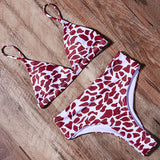 Sexy Women Bikini Push Up 2020 Swimwear Summer Halter Top Swimsuit Bandage Printed Bathing Suit Female Leopard Animal Swim Wear