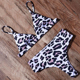 Sexy Women Bikini Push Up 2020 Swimwear Summer Halter Top Swimsuit Bandage Printed Bathing Suit Female Leopard Animal Swim Wear