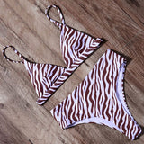 Sexy Women Bikini Push Up 2020 Swimwear Summer Halter Top Swimsuit Bandage Printed Bathing Suit Female Leopard Animal Swim Wear
