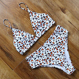Sexy Women Bikini Push Up 2020 Swimwear Summer Halter Top Swimsuit Bandage Printed Bathing Suit Female Leopard Animal Swim Wear