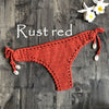 Women Sport Sexy Bikini Thong Handmade Crochet Swimwear Bikini Bottom Hollow-out Low Waist Bathing Suit