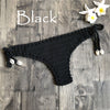 Women Sport Sexy Bikini Thong Handmade Crochet Swimwear Bikini Bottom Hollow-out Low Waist Bathing Suit