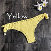 Women Sport Sexy Bikini Thong Handmade Crochet Swimwear Bikini Bottom Hollow-out Low Waist Bathing Suit