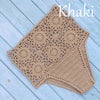 High Waist Bikini Plus Size Bottoms Thong Womens 2020 Crochet Flower Hollow Out Swimsuit Shorts Brazilian Bikini Swimwear