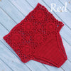 High Waist Bikini Plus Size Bottoms Thong Womens 2020 Crochet Flower Hollow Out Swimsuit Shorts Brazilian Bikini Swimwear