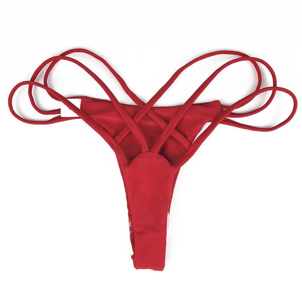 Brazilian Cheeky Bottom Thong V Swimsuit Bottom Bikini T-Back Swimwear Swim Shorts Beach Pants Hipster Briefs Thong Underwear
