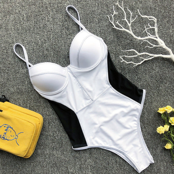 Peachtan Hollow out one piece swimsuit female Push up sexy swimwear women bathing suit Monokini bikini 2020 Summer beach wear
