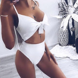 2020 New Women One Piece Bikini Lady Black/White Push-up Bra Swimsuit Bathing Women's Swimming Suit Swimwear Beachwear Clothing