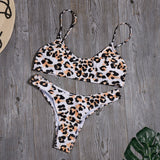 Women Sexy Leopard Bikinis Snake Print Bathing Suit Tube Top High Cut Swimsuit Brazilian Swimwear Female Summer Beachwear